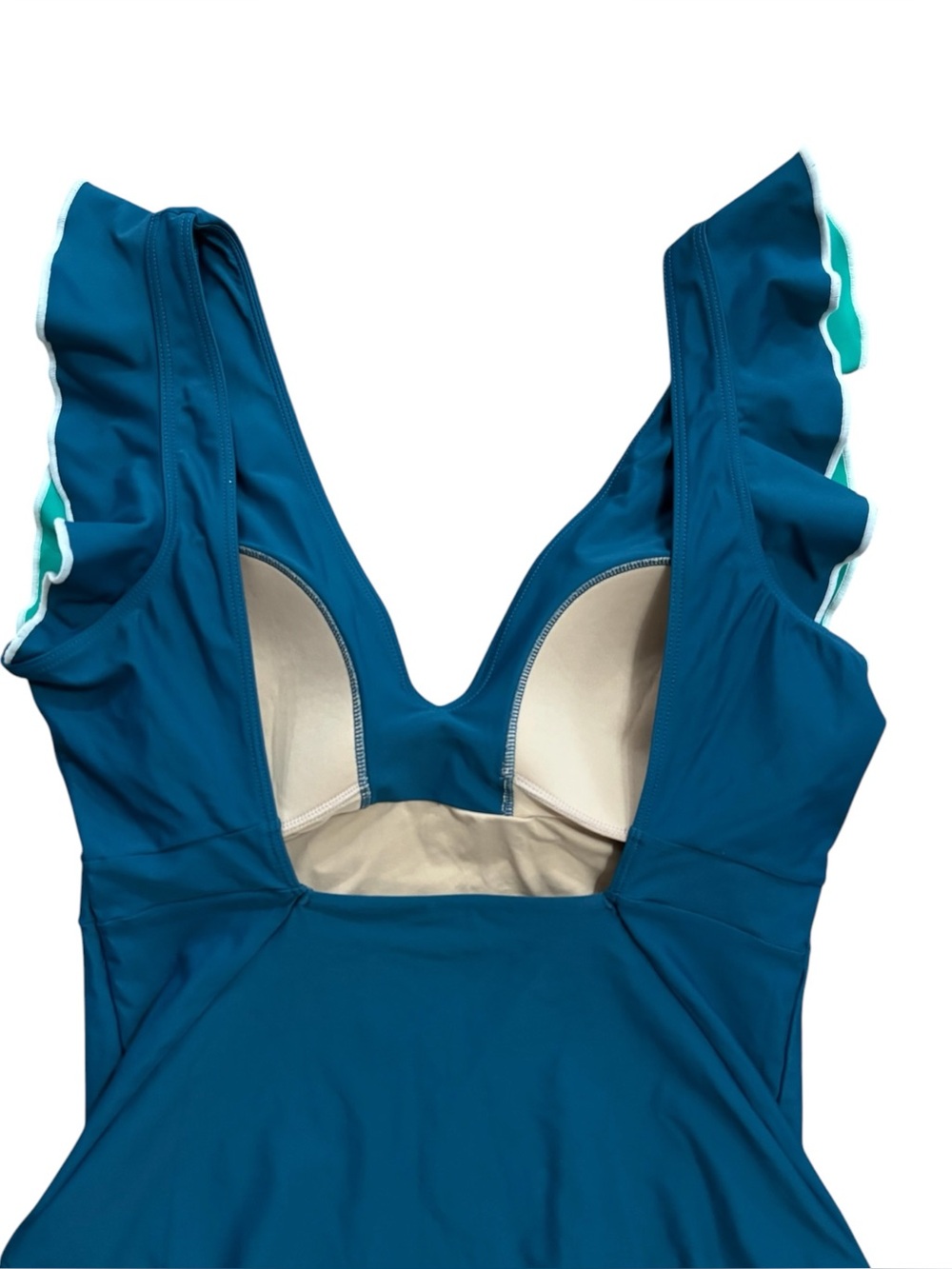Summersalt The Ruffle Backflip One Piece Swimsuit Seaglass Green Coastal Size 10 - Picture 4 of 7
